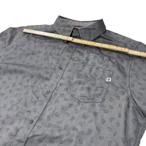 Marmot Gray Long-Sleeve Button-Up Shirt With Marmot Print Pattern L - Picture 8 of 10